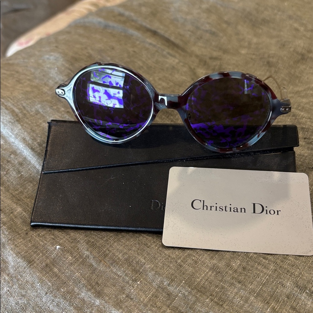 Christian Dior Umbrage Green Havana Round Sunglasses